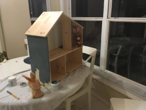 Beanie Boos bunnies painting a doll house
