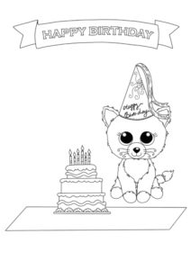 Beanie Boo Birthday Coloring Page