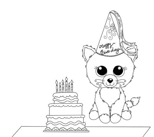 Beanie Boo Birthday Coloring Page