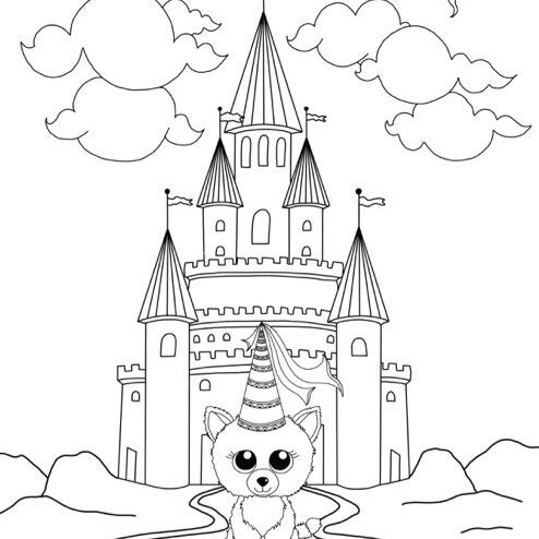 BeanieBooPrincessColoringPage Beanie Boo Cat Princess Coloring Page