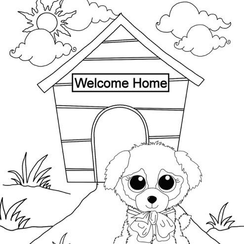 New Puppy in front of a dog house New Puppy in front of a dog house